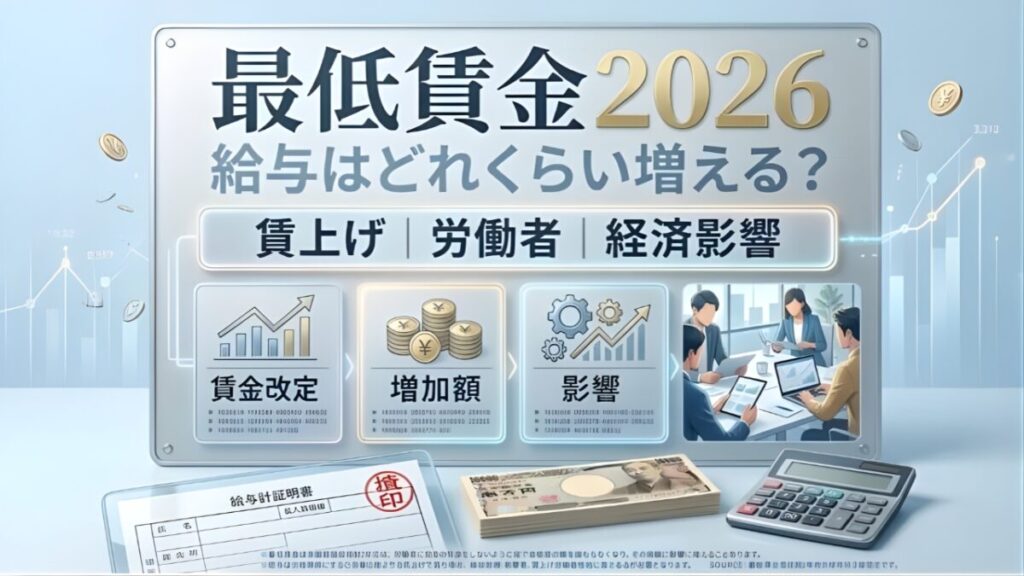 2026年最低賃金が大幅引き上げへ｜